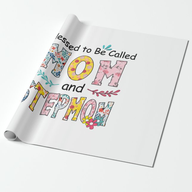 Papel De Presente Mamãe E Stepmama Aniversário (Desenrolado)