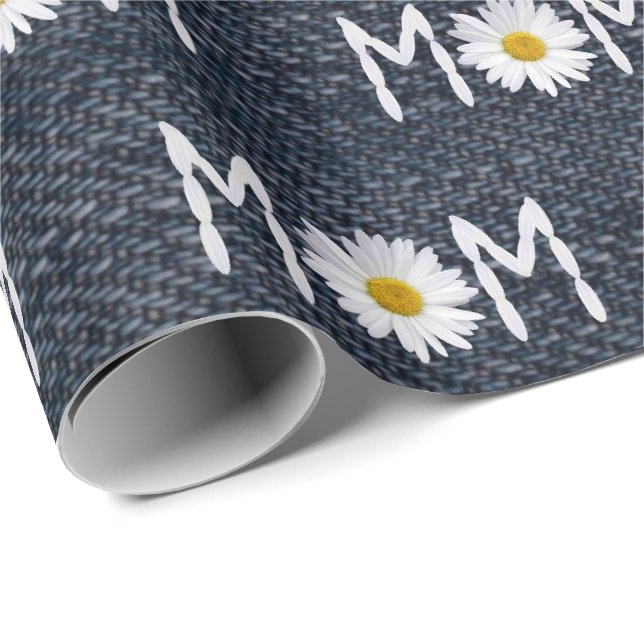 Papel De Presente Mamãe Margarida em Denim Azul (Ponta do rolo)