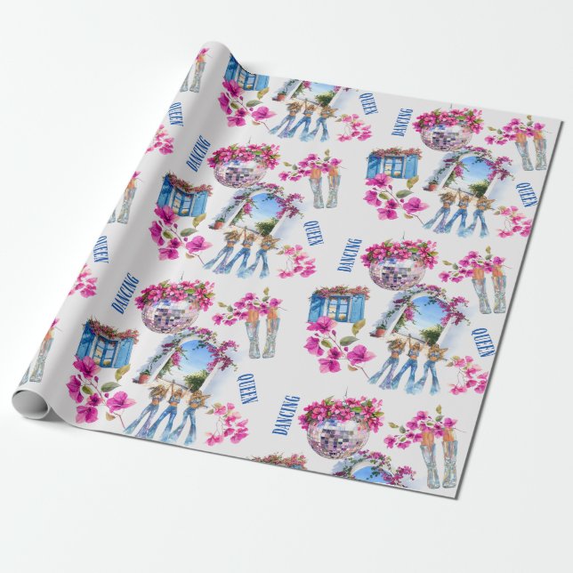 Papel De Presente Mamma Mia Bola de Discoteca Presente Mediterrâneo (Desenrolado)