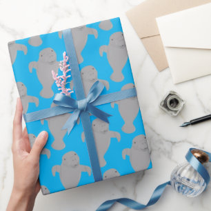 Papel De Presente Manatee Pattern Animal