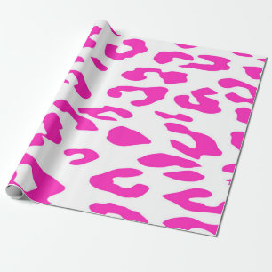 Papel De Presente Manchas brancas e cor-de-rosa Cheetah mancham impr