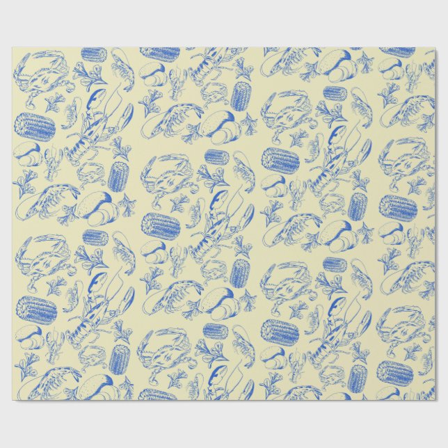 Papel De Presente Manchas de frutos do mar Cajun - Papel-presente co (Aberto)
