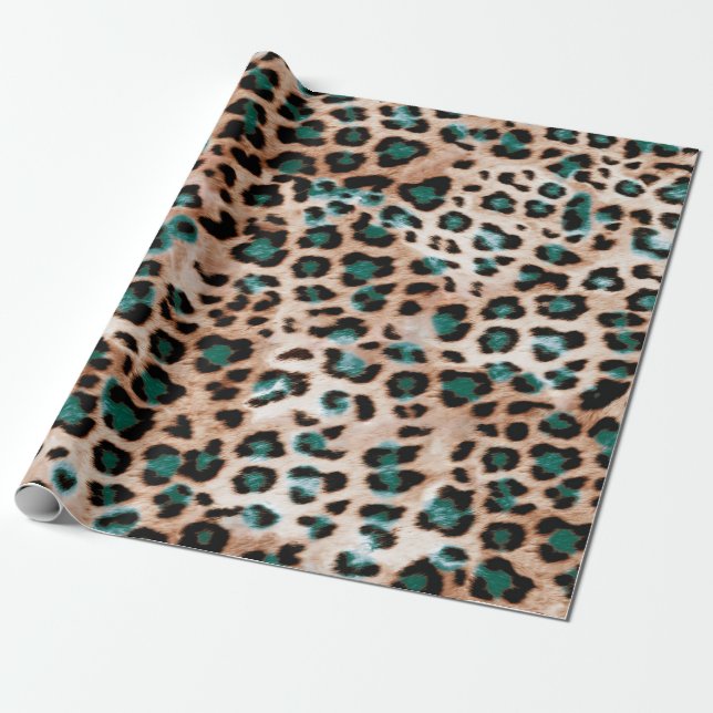 Papel De Presente Manchas de Leopardo Estampa Animal (Desenrolado)