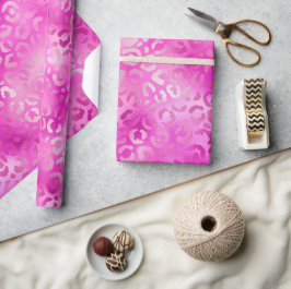 Papel De Presente Manchas de leopardo glitter brilho rosa magenta el