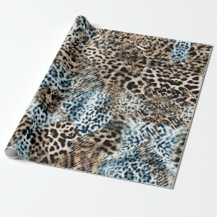 Papel De Presente Manchas de leopardo padrão de estampa animal