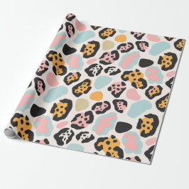 Papel De Presente Manchas de leopardo pastel funky