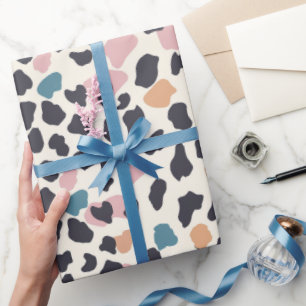 Papel De Presente Manchas-leopardo cor-de-rosa-esbranquiçada de lara