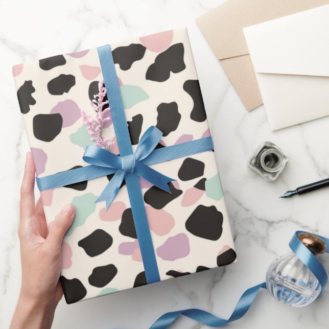 Papel De Presente Manchas-leopardo cor-de-rosa moderna (Presentear)