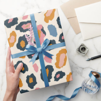 Papel De Presente Manchas-leopardo de Pastel ouro