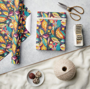 Papel De Presente Mandala Art - Decoração Geométrica Boêmia Colorida