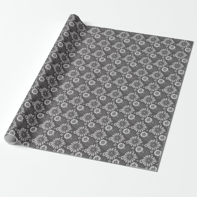 Papel De Presente Mandala Cinza (Desenrolado)