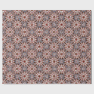 Papel De Presente Mandala Colorida em Cores Cinza-Laranja Misturadas
