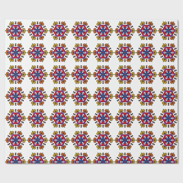 Papel De Presente Mandala de Abóbora de Halloween (Aberto)