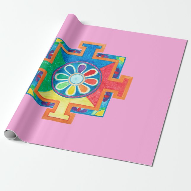 Papel De Presente Mandala de Criação de Aquarela (Desenrolado)