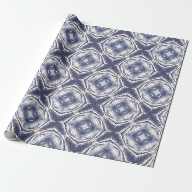 Papel De Presente Mandala de Dente-de-Leão Roxo e Brilhante (Desenrolado)