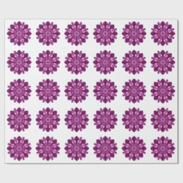 Papel De Presente Mandala de Flor Roxa Real