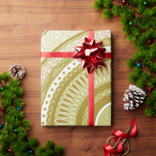 Papel De Presente Mandala de Ouro e Brilho