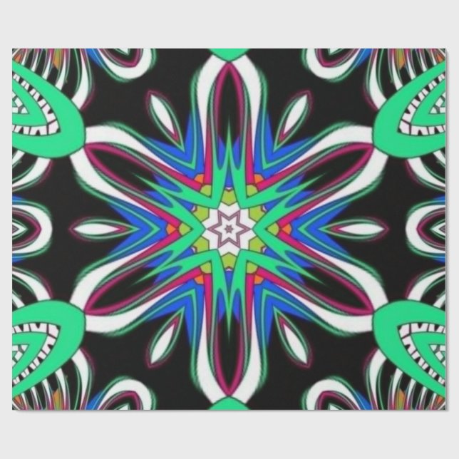 Papel De Presente Mandala Flor Elétrica (Aberto)