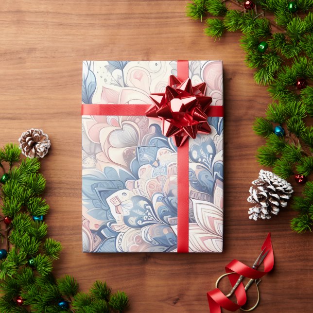 Papel de Presente Mandala Floral Pastel – S Botâni (Presente de Natal)