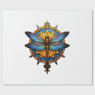 Papel De Presente Mandala Libélula Luminosa Geometria Sagrada Espiri