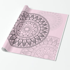 Papel De Presente Mandala no rosa