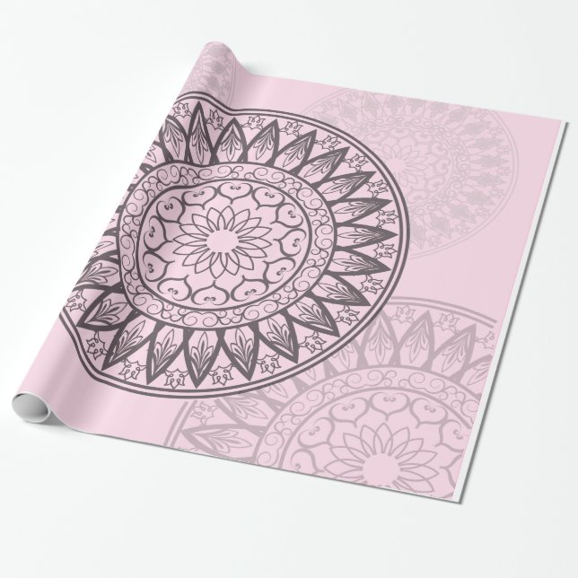 Papel De Presente Mandala no rosa (Desenrolado)