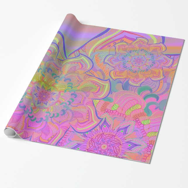 Papel De Presente Mandala Três Camadas (Desenrolado)