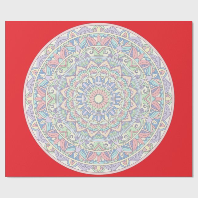 Papel De Presente Mandala Zen Yoga Spiritual  (Aberto)