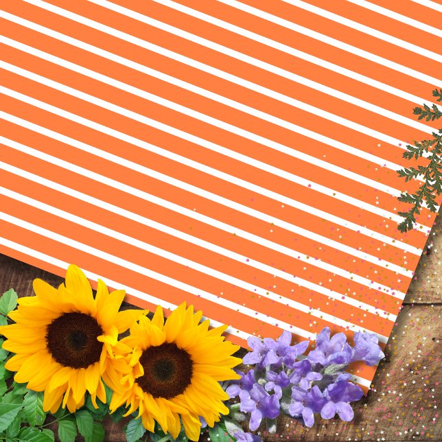 Papel De Presente Mango e Branco Horizontal Strike (Criador carregado)