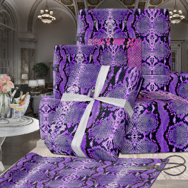 Papel De Presente Mangueira Azul Roxo Boa Constritor Snakeskin