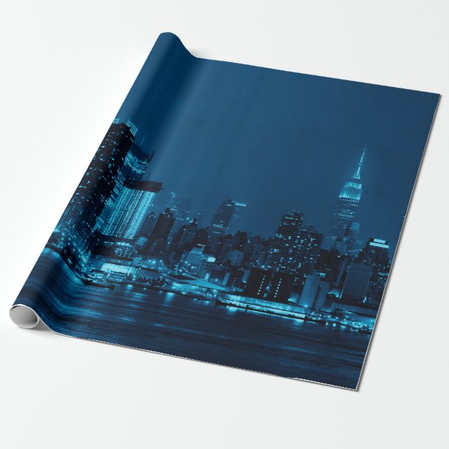 Papel De Presente Manhattan midtown skyscrapers and New York City sk (Desenrolado)