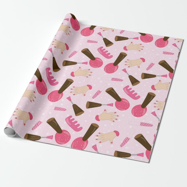 Papel De Presente Manicurista Rosa Nail Bonito Polonês (Desenrolado)