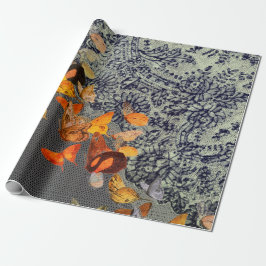 Papel De Presente MANTEIRAS PRETAS E Papel para enrolamento de LACE