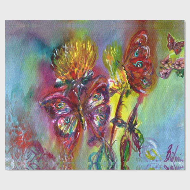 PAPEL DE PRESENTE MANTEIRAS VERMELHAS COM ESTAXAS AMARELAS,PÃO AZUL (Aberto)