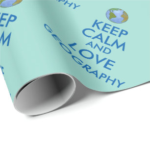 Papel De Presente Mantenha a calma e a geografia do amor
