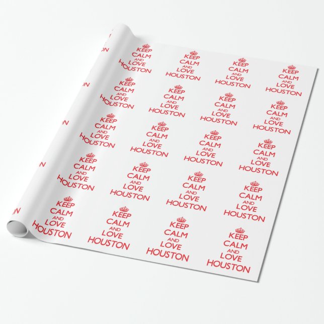 Papel De Presente Mantenha a calma e ame Houston (Desenrolado)