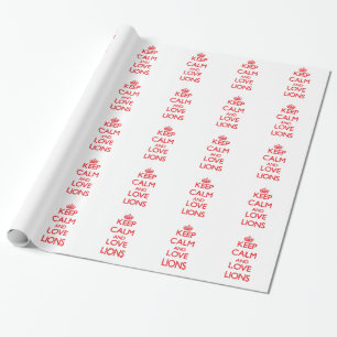 Papel De Presente Mantenha a calma e ame leões