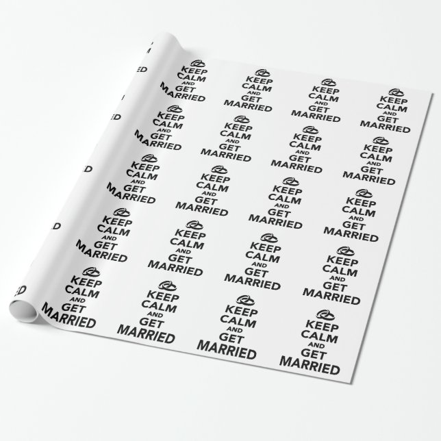Papel De Presente Mantenha a calma e case-se (Desenrolado)