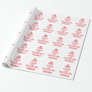 Papel De Presente Mantenha a calma e o foco em Manga