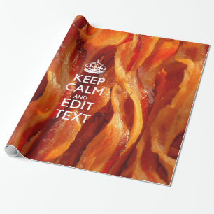 Papel De Presente Mantenha Calma o Texto no Bacon