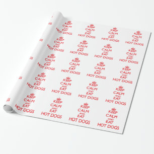 Papel De Presente Mantenha calmo e coma cachorros quentes