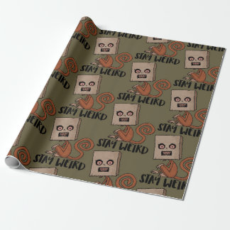 Papel De Presente Mantenha-se estranho macaco de saco