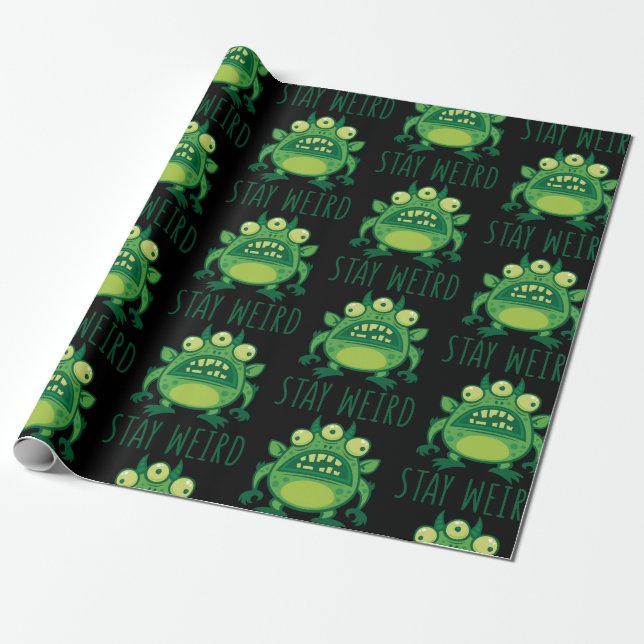 Papel De Presente Mantenha-se estranho monstro de Alienígenas (Desenrolado)