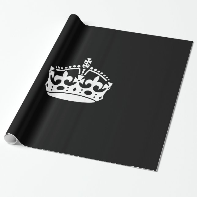 Papel De Presente MANTER CALM CROWN em decoração negra (Desenrolado)