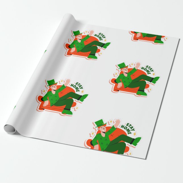 Papel De Presente manter-se em casa. (Desenrolado)