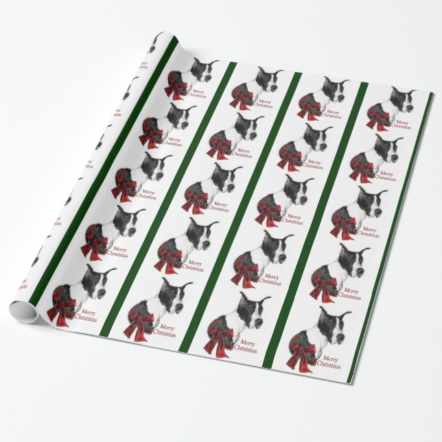 Papel De Presente Mantle Great Dane Christmas (Desenrolado)