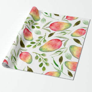 Papel De Presente Manuais de Aquarela  Padrão  Fruta
