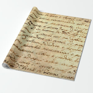 Papel De Presente Manuscrito antigo do século 1700 escrito a tinta