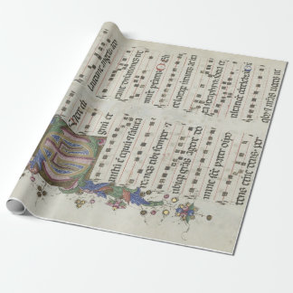 Papel De Presente Manuscrito iluminado por música medieval