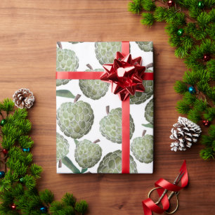 Papel De Presente Mão De Açúcar De Cor Verde Desenhada